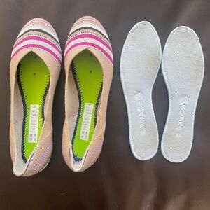 Rothy’s Flats, Merino Wool, Camel Ribbon Stripe, size 9.5